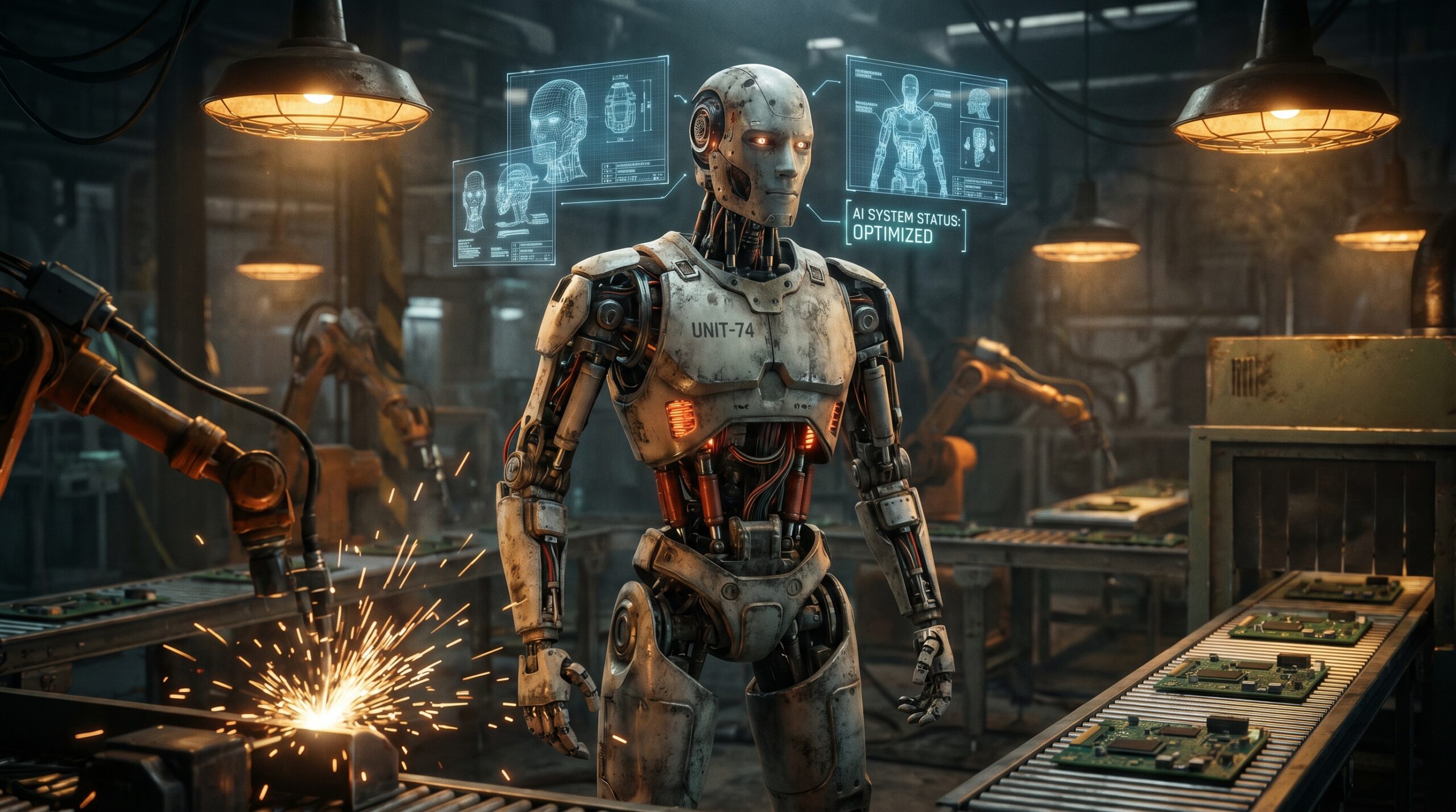 humanoid robots factory floor