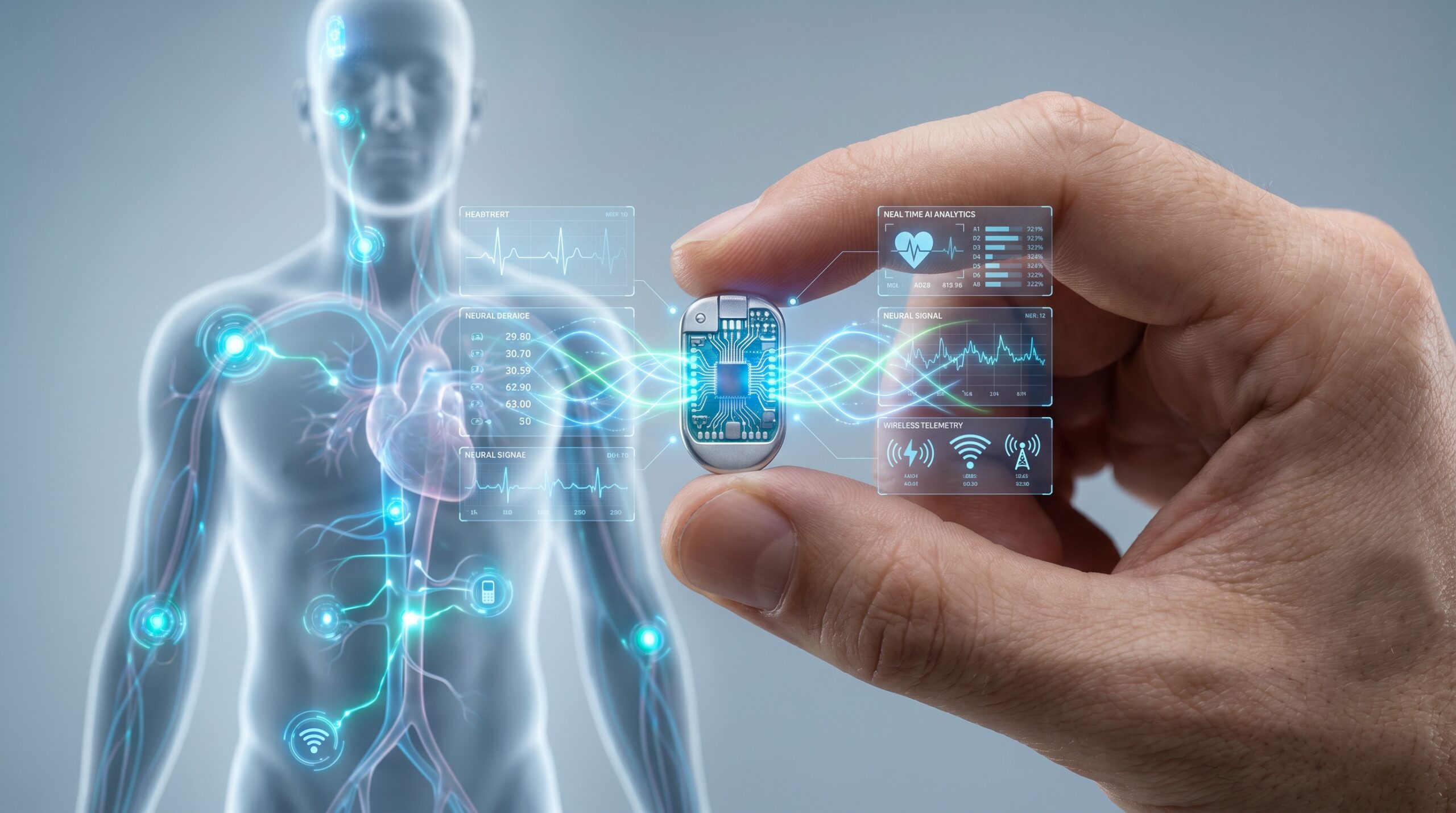 Implantable medical devices circuit board smaller than fingernail