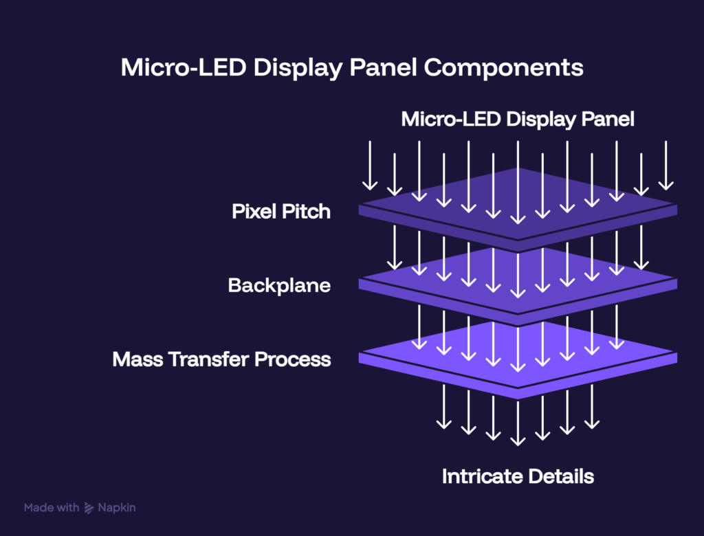 metaverse hardware micro-LED display layer mass transfer diagram